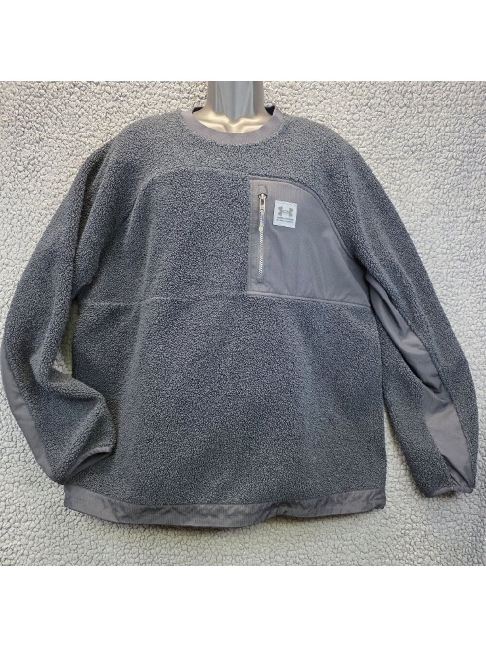 Under Armour Mens Mission Boucle Crew Sweatshirt XL Gray Casual Everyday Comfort